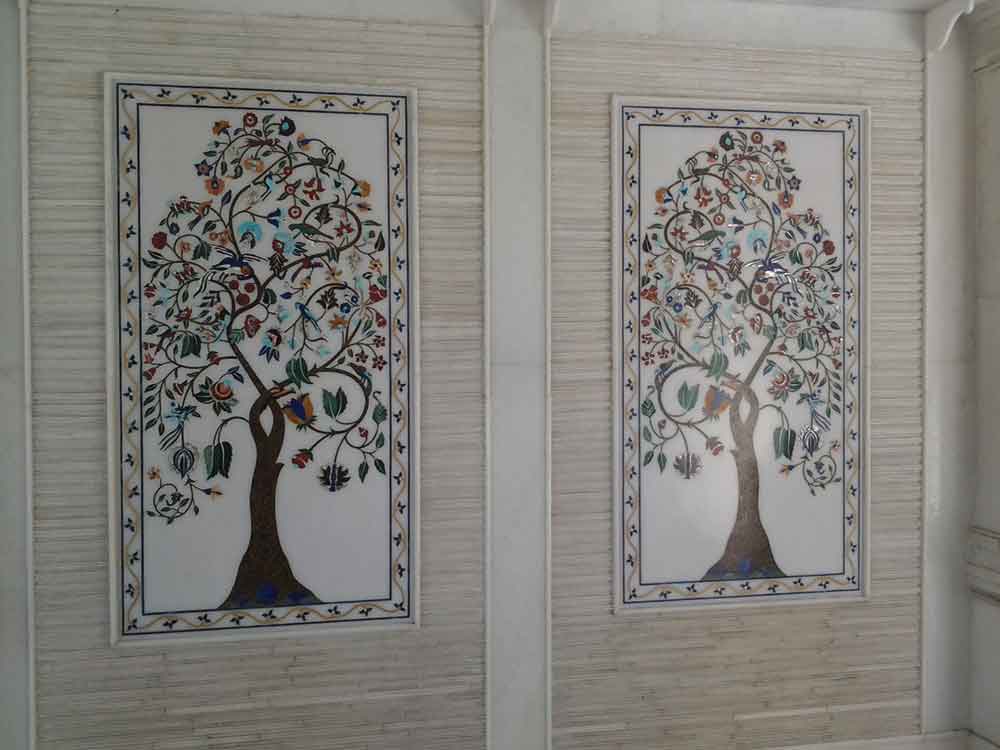 makrana marble inlay panel : sangemarmar inlay panel india