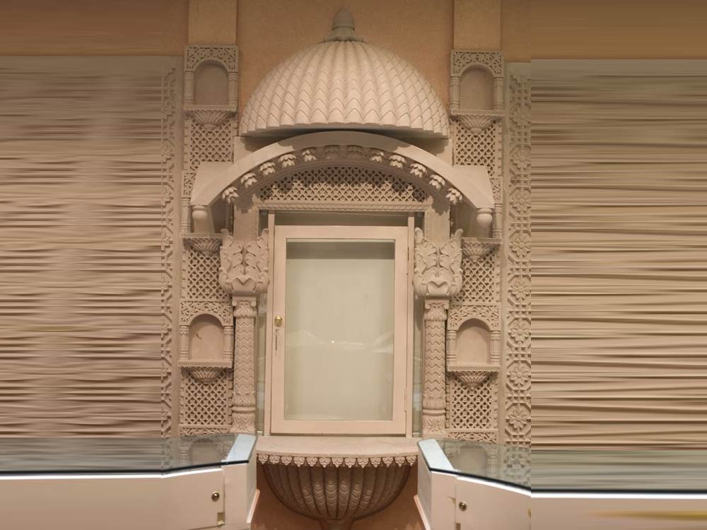 sand stone zarokha : india palace design stone window jarokha