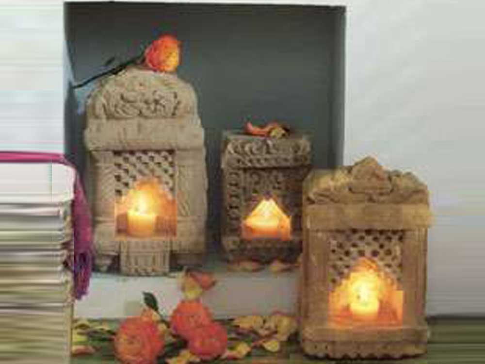 antiue stone tealight : antiue india stone tealight