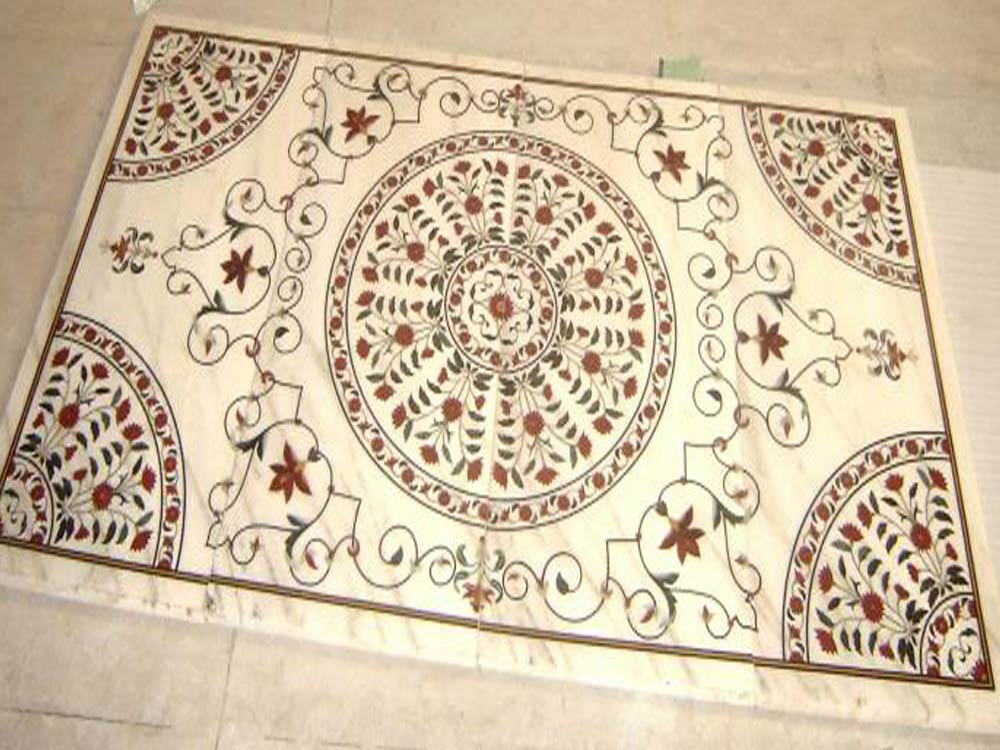 white marble inlay floor : inlay design marble floor