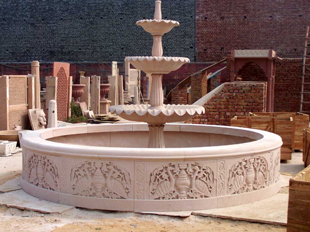Carved Garden Stone Fountain | Garden Fountain Manufacturer | Stone Fountain Design